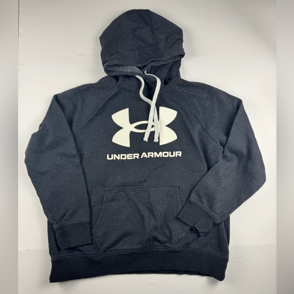 Under Armour Men's Dark Black with white speckles Hoodie size Xl